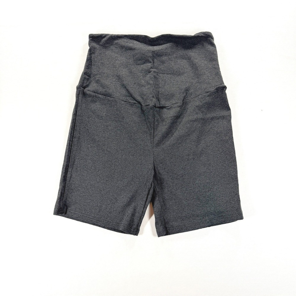 NWOT Women's Ribbed Maternity Biker Shorts Black Modal Size Medium